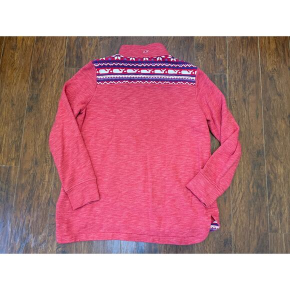 Vineyard Vines Whale Isle Shoulder Sweater Relaxed Shep Shirt Red Medium - Picture 6 of 6